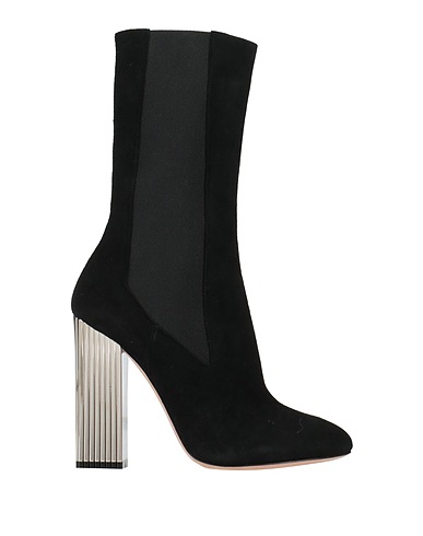 GIAMBATTISTA VALLI Ankle boot Black Leather, Elastic fibres