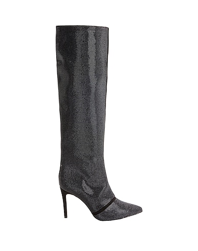 8 by YOOX Boots LEATHER HIGH BOOTS METALLIC DETAILS
 Black Calfskin