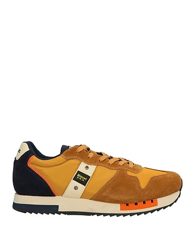 BLAUER. Sneakers Mustard Textile fibres, Leather