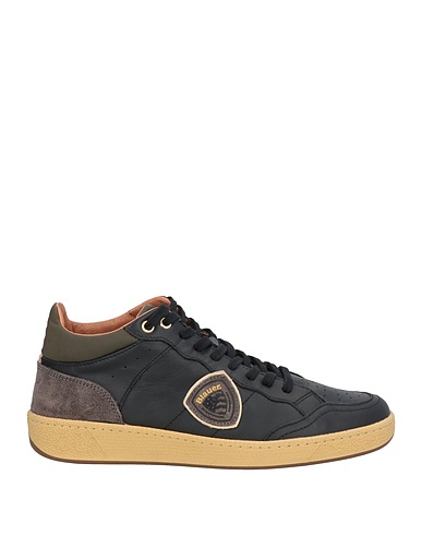 BLAUER. Sneakers Black Leather, Textile fibres