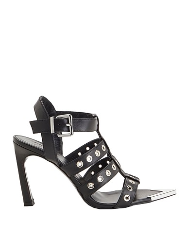 8 by YOOX Sandals LEATHER HIGH SANDAL POINTED TOE
 Black 100% Calfskin