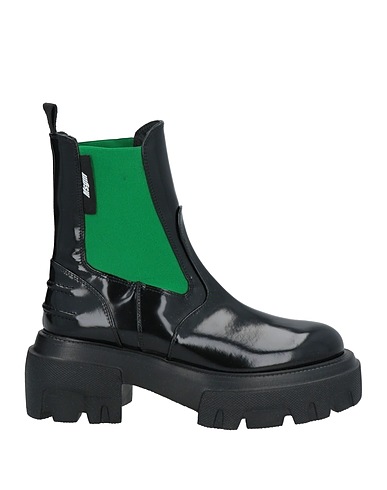MSGM Stivaletti Nero Pelle, Fibre elastiche