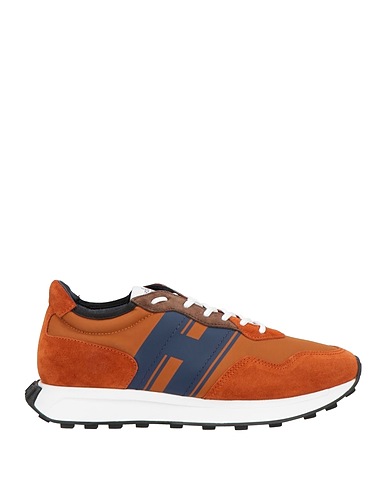 HOGAN Sneakers Tan Leather, Textile fibers