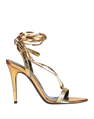 TOM FORD Sandals Gold Calfskin, Goat skin, Brass