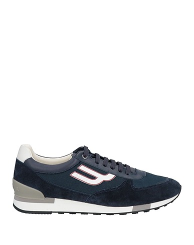 BALLY Sneakers Midnight blue Calfskin, Textile fibres