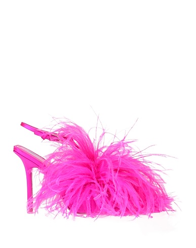 THE ATTICO Sandals Fuchsia Textile fibres, Feather