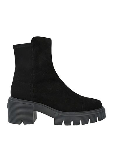 STUART WEITZMAN Ankle boot Black Leather, Textile fibres