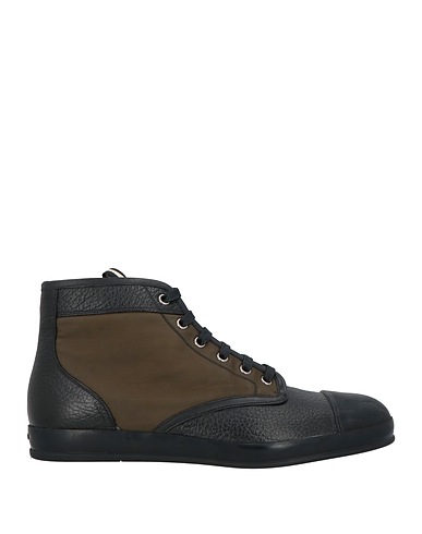 BALLY Sneakers Military green Leather, Textile fibers
