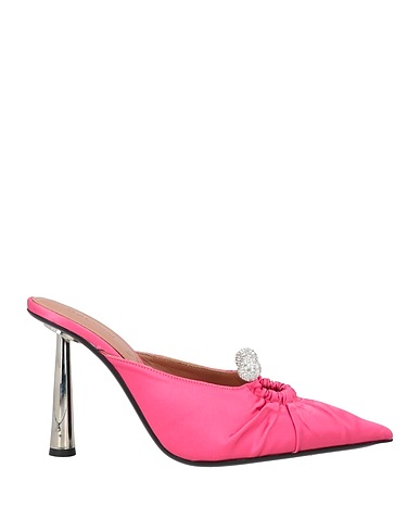 D'ACCORI Mules and clogs Fuchsia Textile fibres