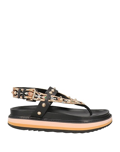 ASH Flip flops Black Textile fibers, Leather
