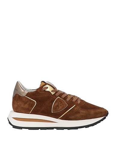 PHILIPPE MODEL Sneakers Brown Leather, Textile fibres