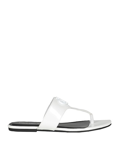 CALVIN KLEIN JEANS Flip flops White Polyester, Polyurethane