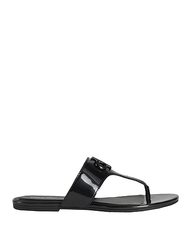 CALVIN KLEIN JEANS Flip flops Black Polyester, Polyurethane