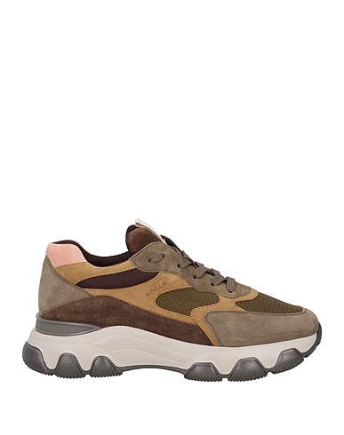 HOGAN Sneakers Khaki Leather, Textile fibres