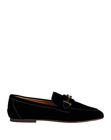 TOD'S Loafers Black Textile fibers