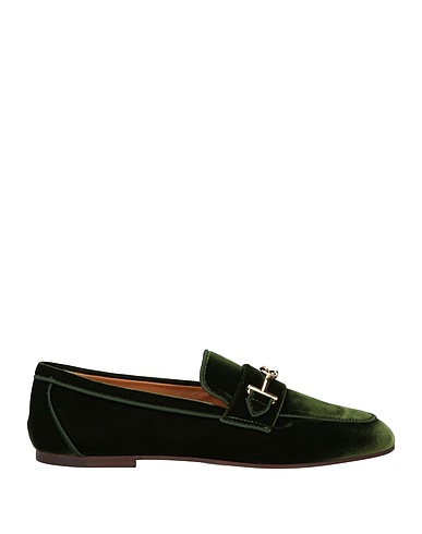 TOD'S Loafers Military green Textile fibers