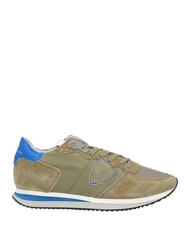 PHILIPPE MODEL Sneakers Military green Leather, Textile fibers