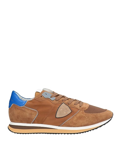 PHILIPPE MODEL Sneakers Brown Leather, Textile fibers