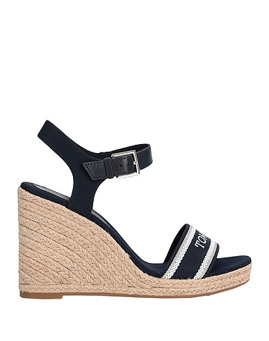 TOMMY HILFIGER Espadrilles Nachtblau Leder, Gewebefasern