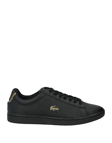 LACOSTE Sneakers Black Leather, Textile fibers