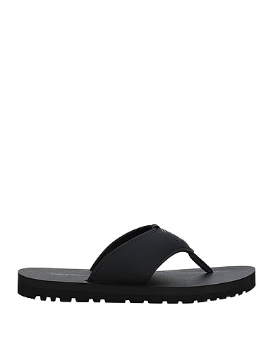 CALVIN KLEIN JEANS Ciabatte e pantofole Nero 47% Poliuretano, 35% Poliestere riciclato, 18% Poliuretano riciclato