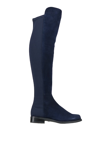 STUART WEITZMAN Boots Navy blue Leather, Textile fibres