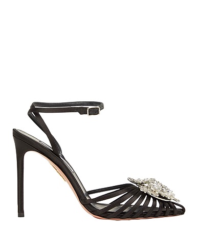 AQUAZZURA Sandals Black Textile fibers