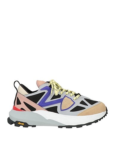 PHILIPPE MODEL Sneakers Grey Leather, Textile fibers