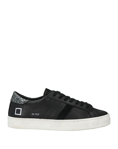 D.A.T.E. Sneakers Black Leather, Textile fibres