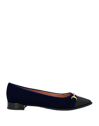 STATUS Ballerinas Nachtblau Leder, Gewebefasern