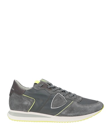 PHILIPPE MODEL Sneakers Grey Leather, Textile fibers