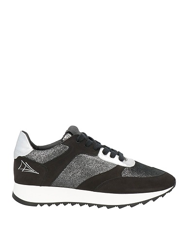 NEVVER Sneakers Black Leather, Textile fibers