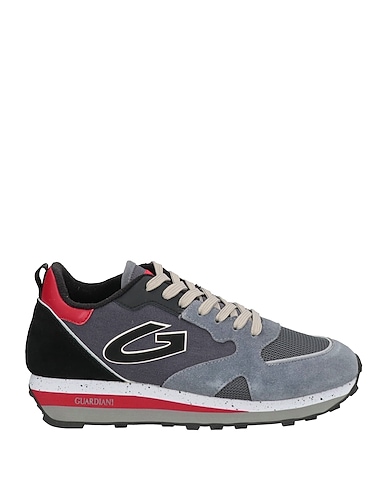 ALBERTO GUARDIANI Sneakers Slate blue Leather, Textile fibers