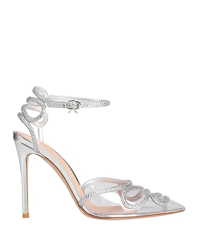 GIANVITO ROSSI Court Silver Plastic, Leather