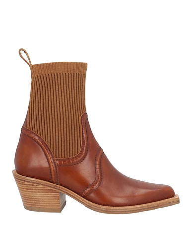 CHLOÉ Ankle boot Leather, Textile fibres