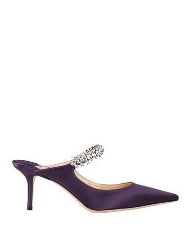 JIMMY CHOO Mules and clogs Purple Textile fibers