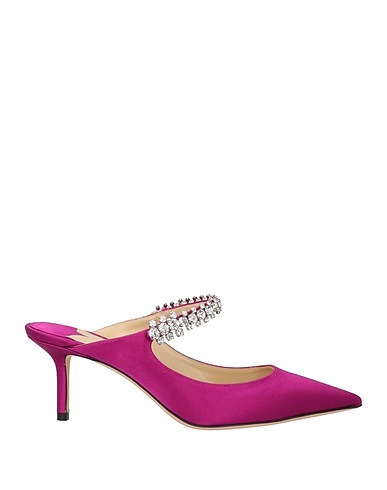 JIMMY CHOO Mules and clogs Magenta Textile fibres
