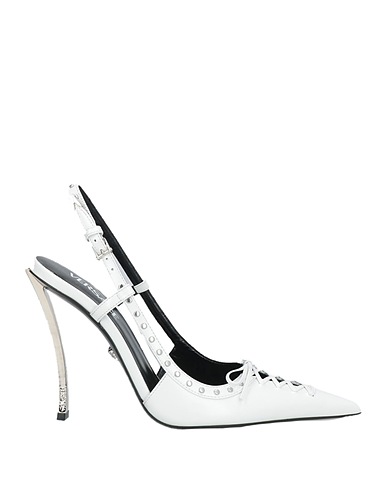 VERSACE Décolleté Bianco Pelle