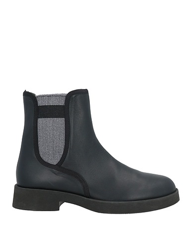 LORIBLU Ankle boot Black Leather, Textile fibers