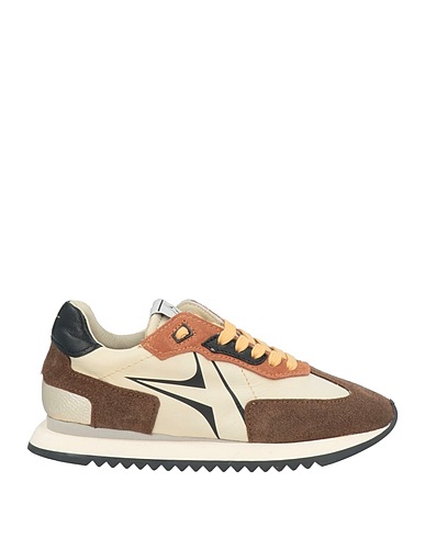 ARCHIVIO,22 Sneakers Brown Leather, Textile fibres