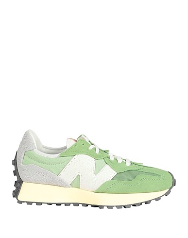 NEW BALANCE Sneakers 327 Green Leather, Textile fibers