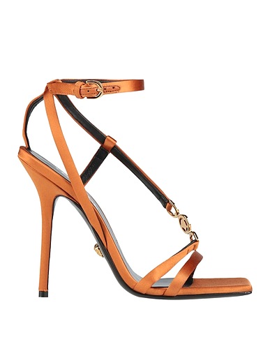 VERSACE Sandalen Rostrot Leder, Gewebefasern