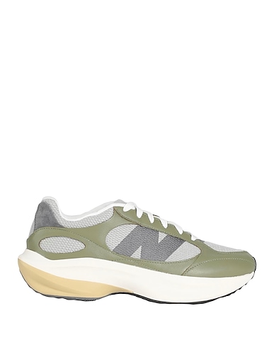 NEW BALANCE Sneakers Military green Leather, Textile fibres
