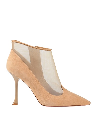 ROGER VIVIER Ankle boot Beige Leather, Technical fibers