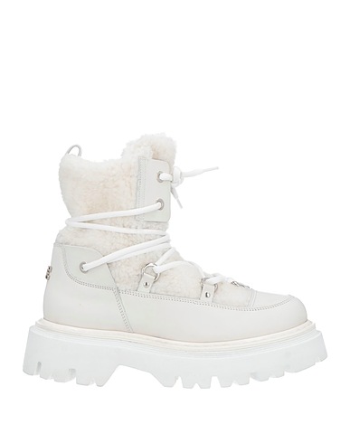 CASADEI Stiefelette Weiß Leder, Gewebefasern