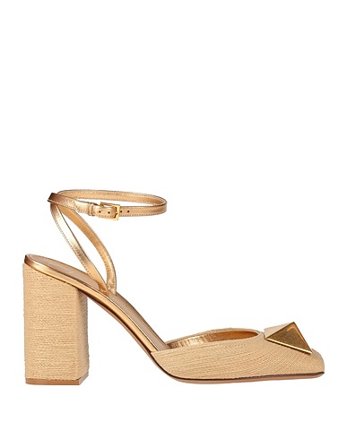 VALENTINO GARAVANI FOOTWEAR Beige Textile fibers, Leather