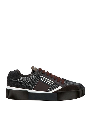 DOLCE&GABBANA Sneakers ANTRACITE 32% Cuir de veau, 27% Polyester, 18% Viscose, 12% Coton, 11% Laine