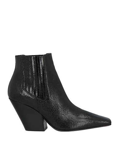 CASADEI Ankle boot Black Leather, Elastic fibres