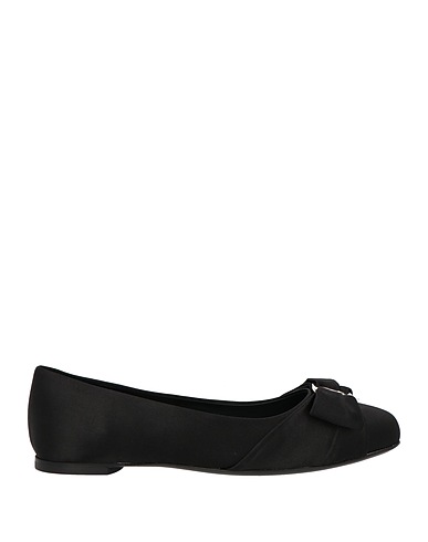 FERRAGAMO Ballet flats Black Textile fibers