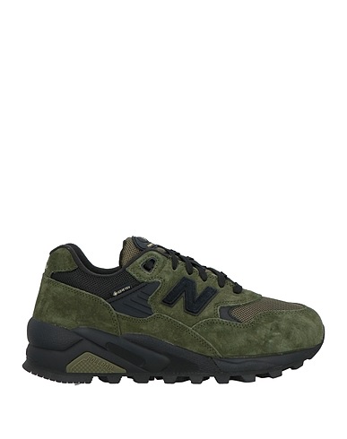 NEW BALANCE Sneakers Military green Leather, Textile fibres